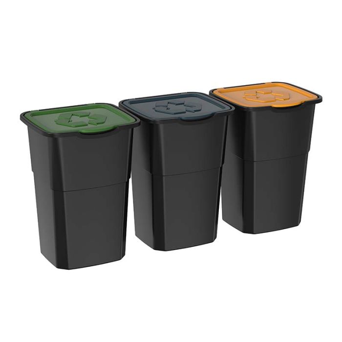 Set 3 pattumiere 50 lt