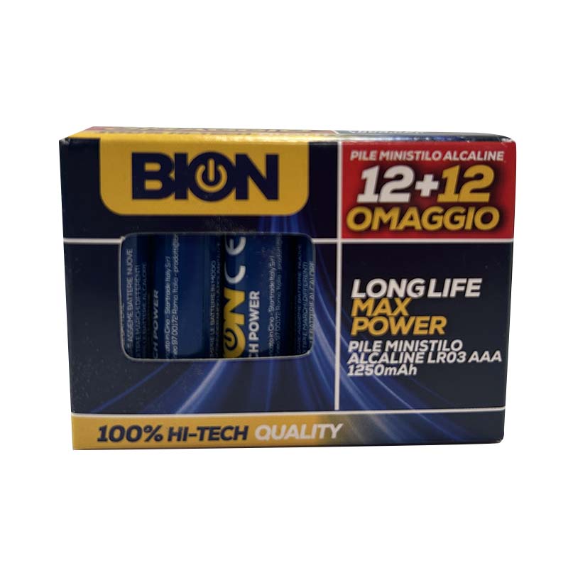 24 batterie alcaline ministilo AAA