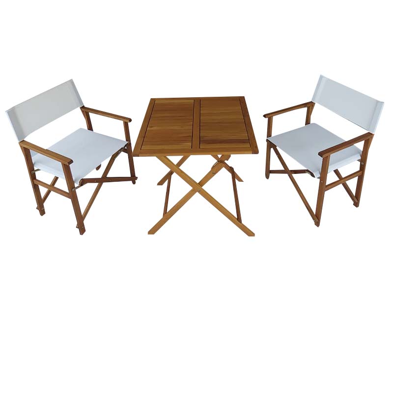 Tavolino Pieghevole Amalfi 45x45cm - Legno Acacia Per Giardino E Interno, Pratico E Compatto