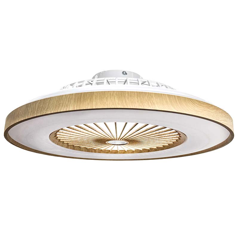 Plafoniera LED effetto legno con ventilatore