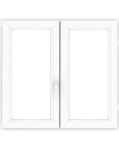 Finestra in pvc, 2 ante dx 100xh.120 cm, telaio 70 mm 6 camere armatura in acciaio, vetro 28 mm, colore bianco