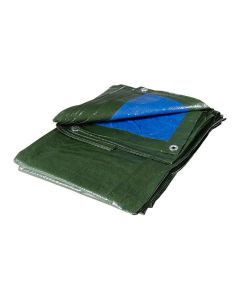 Telo occhiellato polietilene, 90 gr, 8x12 mt, verde/blu