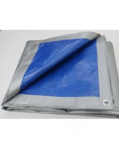 Telo copritutto occhiellato, 6x10 mt, argento/blu