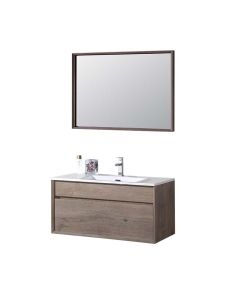 Mobile bagno modello agnese con specchiera, colore effetto olmo