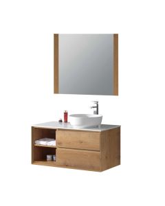 Mobile bagno sospeso in mdf piano in quarzo