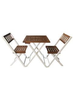 Set bistrot boston, tavolo 60x60xh.74 cm, 2 sedie 44x51xh.83 cm