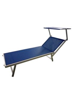 Lettino da mare, 189x61xh.38 cm, blu