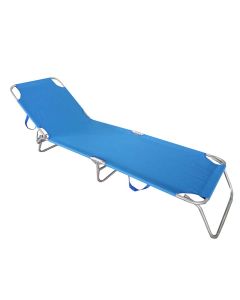 Lettino da mare, 185x55xh.24 cm, blu