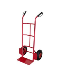 Bravetta in acciaio, doppio manico, ruote pneumatiche