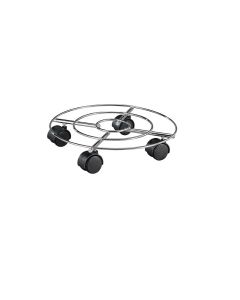 Carrello sottovaso con ruote in filo acciaio cromato Ø 30 cm