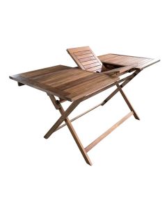 Tavolo pieghevole amalfi in legno di acacia fsc®, estensibile 115/150x75xh.75 cm