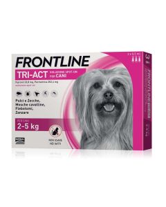 Frontline tri-act, soluzione spot-on per cani, peso 2-5 kg, conf. 3 pz