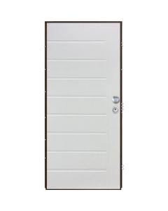 Porta blindata C3 90x210 cm, per interno/esterno bianca, cilindro europeo, 9 punti di ancoraggio, versione dx