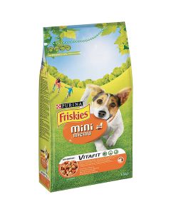 Crocchette mini menÙ per cani friskies, pollo e verdure, 1,5 kg