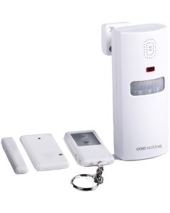 Sistema di allarme easy alarm wireless, 1 rilevatore di movimento, 1 telecomando, 1 sensore porta/finestra, 2 strisce adesive biadesive