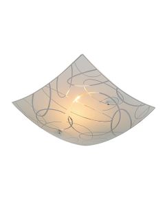 Plafoniera spirelli vetro decoro cerchi 40x40