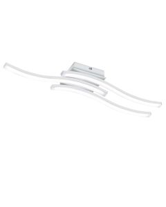 Plafoniera led 3 bacchette ondulate 56x12,2xh.7 cm, smd led integrato 3 x 5 watt