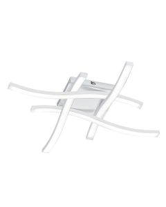 Plafoniera led 4 bacchette ondulate 45,2x45,2xh.7 cm, smd led integrato 4 x 5 watt