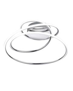 Plafoniera bologna, 50x48xh.28 cm, struttura metallo cromato, led integrato 36w