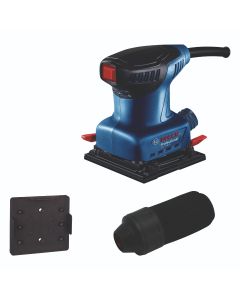 Levigatrice orbitale 220w, include 1 piastra punzonatura, 1 lama abrasiva, 1 sacchetto per la polvere