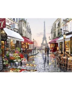 Quadro su tela con stampa stile acquarello 60x80 cm, Parigi