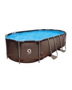 Piscina ovale effetto rattan
