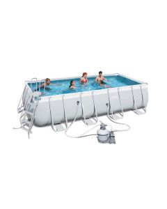 Piscina fuori terra power steel frame rettangolare cm 549x274x122, pompa a sabbia