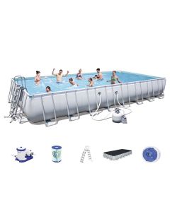 Piscina fuori terra steel frame 956x488x132 cm con pompa a sabbia da 7.571 litri/ora