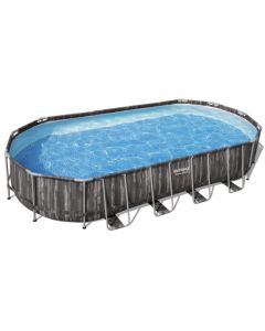 Piscina fuori terra BESTWAY power steel edizione speciale effetto legno 732x366x132 cm