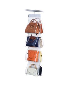 Porta borse appendibile ad 8 scomparti in materiale plastico peva facilmente lavabile, 30x120