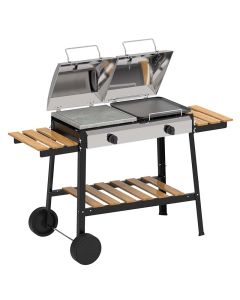 Barbecue a gas, carrera, 2 fuochi, 140x46xh.95 cm