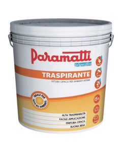 Idropittura traspirante diluibile, colore bianco, 15 lt