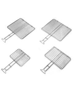 Griglia barbecue doppia inox, 34x22 cm