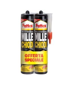 Bipack millechiodi forte & rapido 2x400 gr, adesivo di montaggio extraforte per sostituire chiodi e tasselli