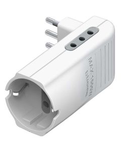 Adattatore 10a - 2x10a+schuko bianco