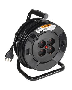 Avvolgicavo 30 mt, 4 prese pluristandard