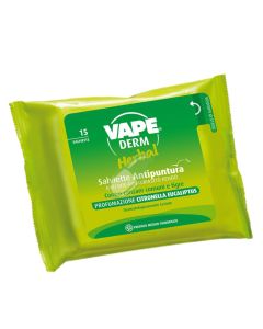 Vape derm salviette antipuntura herbal, 15 pz