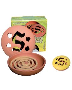 Diffusore in terracotta per spirali, evita il disperdersi delle ceneri e previene contatti accidentali con la spirale accesa