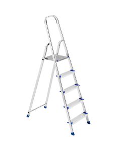 Scala piuma in alluminio, portata 100 kg, 5 gradini