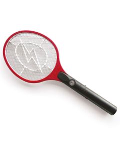 Racchetta elettr.mosche zanzare insetti rosso/nero