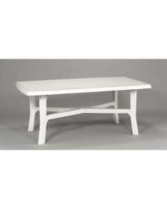 Tavolo rettangolare senna in resina, gambe incrociate, cm 180x100xh.72, colore bianco