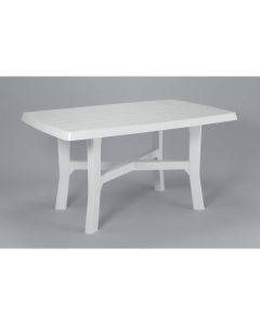 Tavolo ovale rodano in resina, gambe incrociate, cm 138x88xh.72, colore bianco