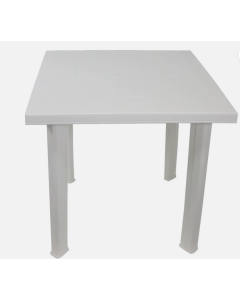 Tavolo rettangolare fiocco in resina, gambe dritte, cm 75x80xh.72, colore bianco