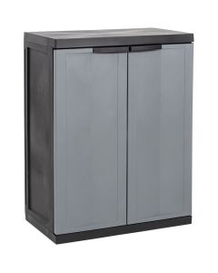 Armadio in resina, basso, 65x37xh.85 cm, colore grigio/nero