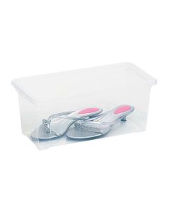 Contenitore multiuso easy box s,in plastica trasparente,con coperchio,capienza 9lt,cm 40x20xh.16