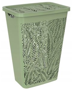 Portabiancheria jungle 55 lt, in plastica, 41,5x34xh.59 cm, colore verde salvia