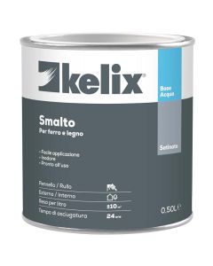 Smalto acqua kelix satinato 0,5 lt grigio ferro