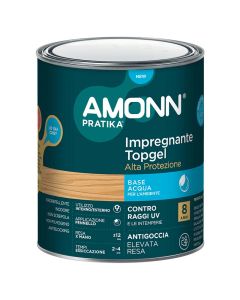 Impregnante amonn topgel base acqua, impregna, decora e impermeabilizza le superfici di legno, 750 ml, quercia