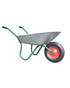 Carriola per giardino, in lamiera zincata, con ruota pneumatica, 70 lt