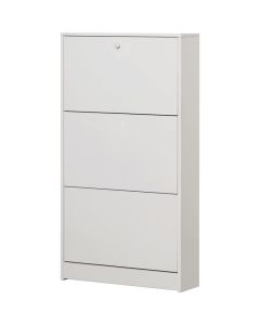 Scarpiera bianca 3 ribalte con schienale 114x62x18 cm